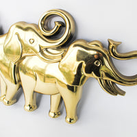 Syroco Elephant wall hanging in gold Made in USA Midcentury
