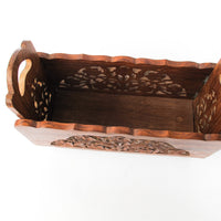 Teak Rosewood Indian Carved Magazine Holder