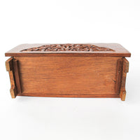 Teak Rosewood Indian Carved Magazine Holder