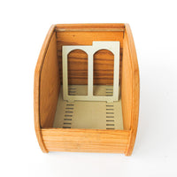 Tambour Roll Top Wood 8-Track Organizer Box