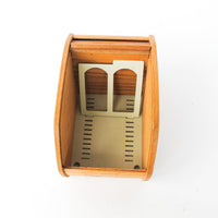 Tambour Roll Top Wood 8-Track Organizer Box