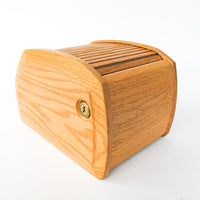 Tambour Roll Top Wood 8-Track Organizer Box