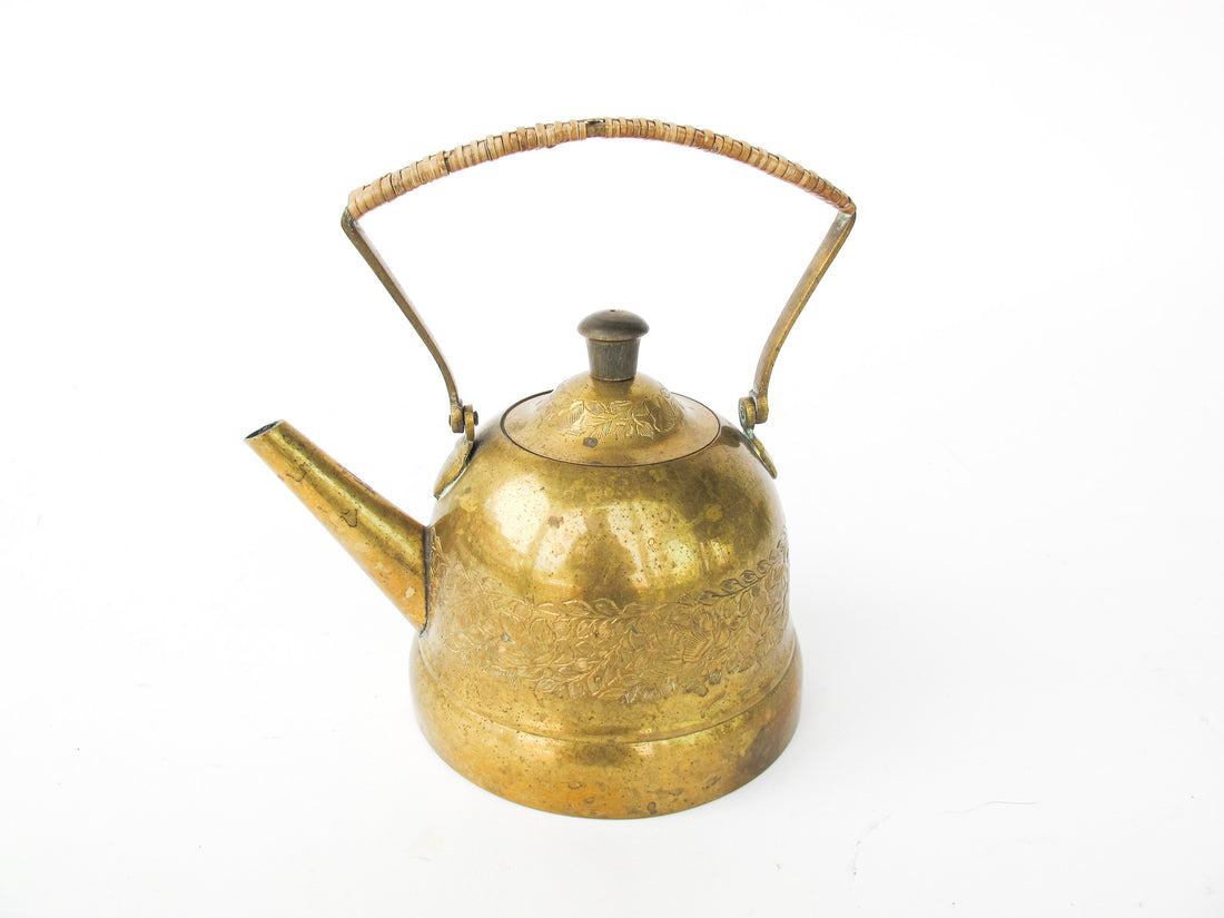 Brass Etched Indian Tea Pot