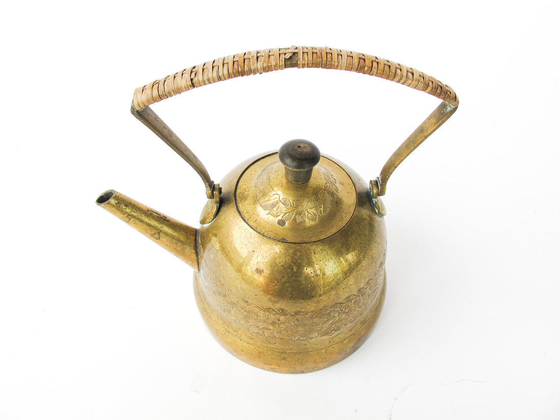 Brass Etched Indian Tea Pot