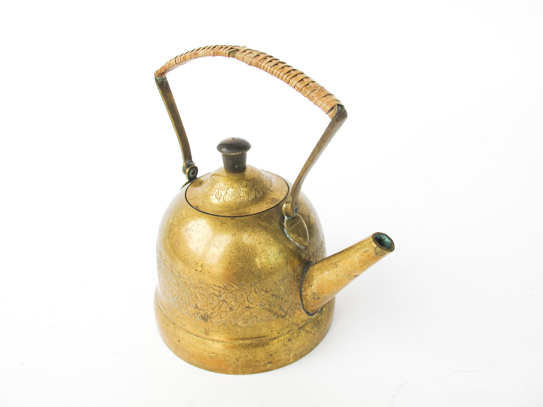 Brass Etched Indian Tea Pot