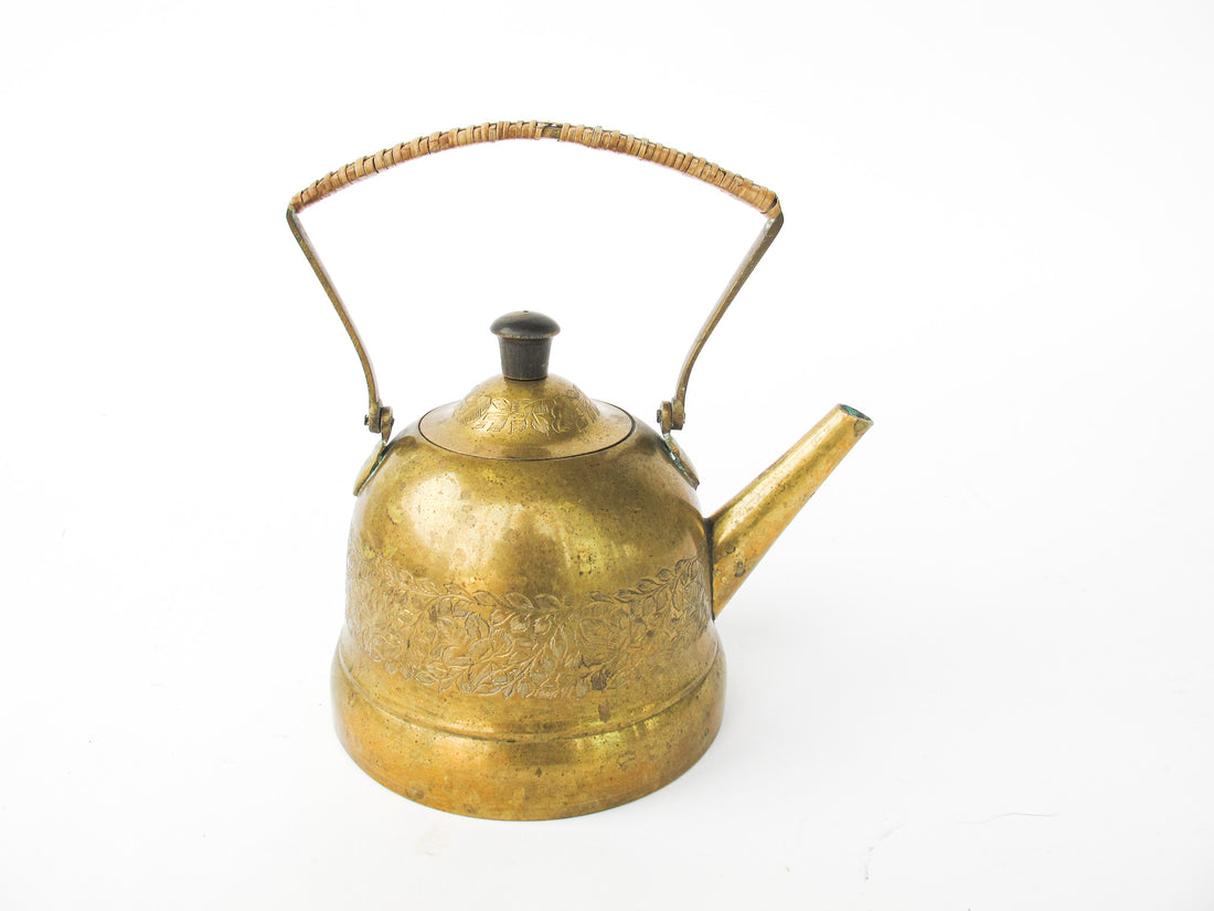 Brass Etched Indian Tea Pot