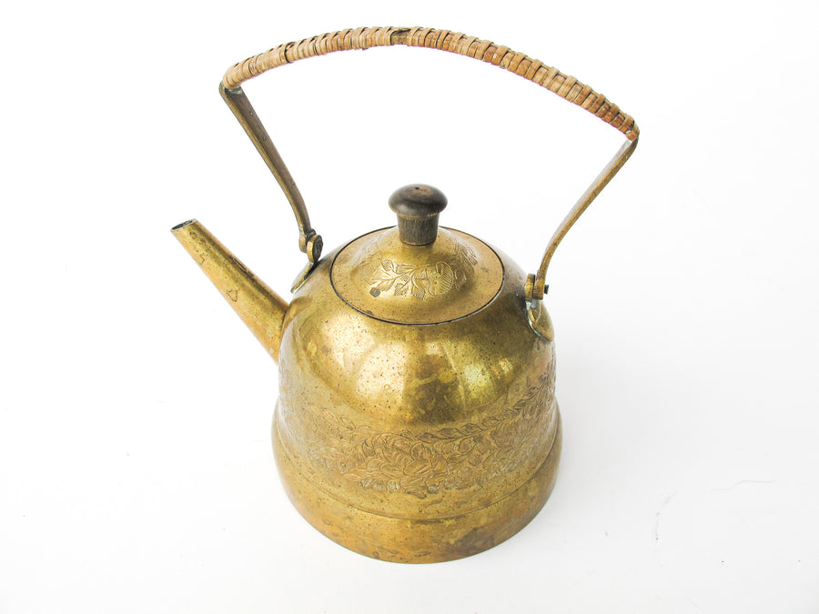 Brass Etched Indian Tea Pot