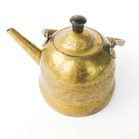 Brass Etched Indian Tea Pot