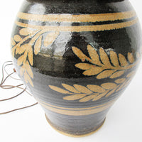 Ceramic Lamp Base with Leaf Design