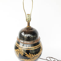 Ceramic Lamp Base with Leaf Design