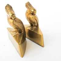 Set of 2 JP Jennings Brass Parrot Art Deco Bookends