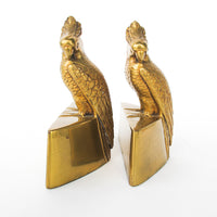 Set of 2 JP Jennings Brass Parrot Art Deco Bookends