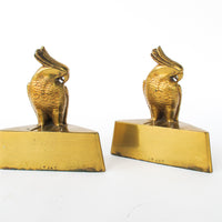 Set of 2 JP Jennings Brass Parrot Art Deco Bookends