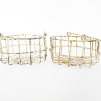 Metal Wire Clam Baskets - 4 Available (2 green, 2 white), Each Sold Separately