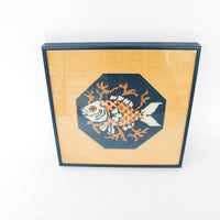 Needlepoint Fish Art with Metal Frame, Matting, and Glass Cover