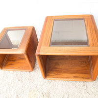 Bent Oak Wood 1970's/ 1980's End Table - Two Sizes Available and Sold Individually