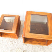 Bent Oak Wood 1970's/ 1980's End Table - Two Sizes Available and Sold Individually