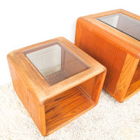 Bent Oak Wood 1970's/ 1980's End Table - Two Sizes Available and Sold Individually