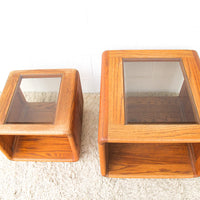 Bent Oak Wood 1970's/ 1980's End Table - Two Sizes Available and Sold Individually