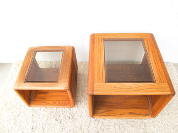 Bent Oak Wood 1970's/ 1980's End Table - Two Sizes Available and Sold Individually