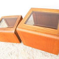 Bent Oak Wood 1970's/ 1980's End Table - Two Sizes Available and Sold Individually