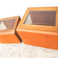 Bent Oak Wood 1970's/ 1980's End Table - Two Sizes Available and Sold Individually