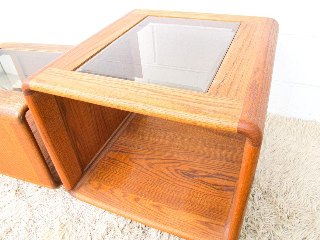 Bent Oak Wood 1970's/ 1980's End Table - Two Sizes Available and Sold Individually