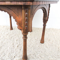 Hexagon Moroccan Indian Carved Wood Coffee Table