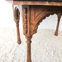Hexagon Moroccan Indian Carved Wood Coffee Table