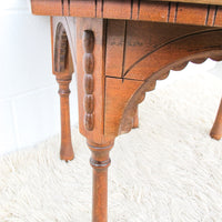 Hexagon Moroccan Indian Carved Wood Coffee Table