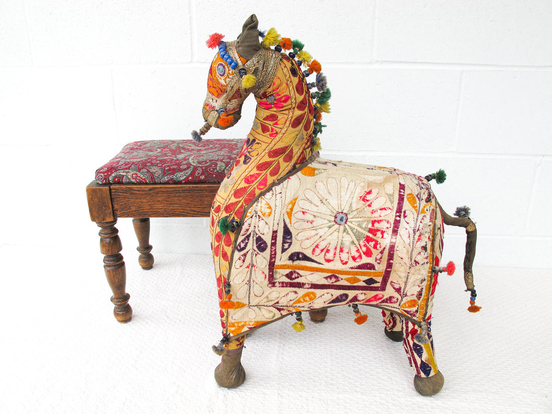 Large Indian Rajhastani Fabric Horse