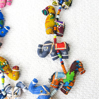 Indian Beaded Hanging Animal Mobile with Bell