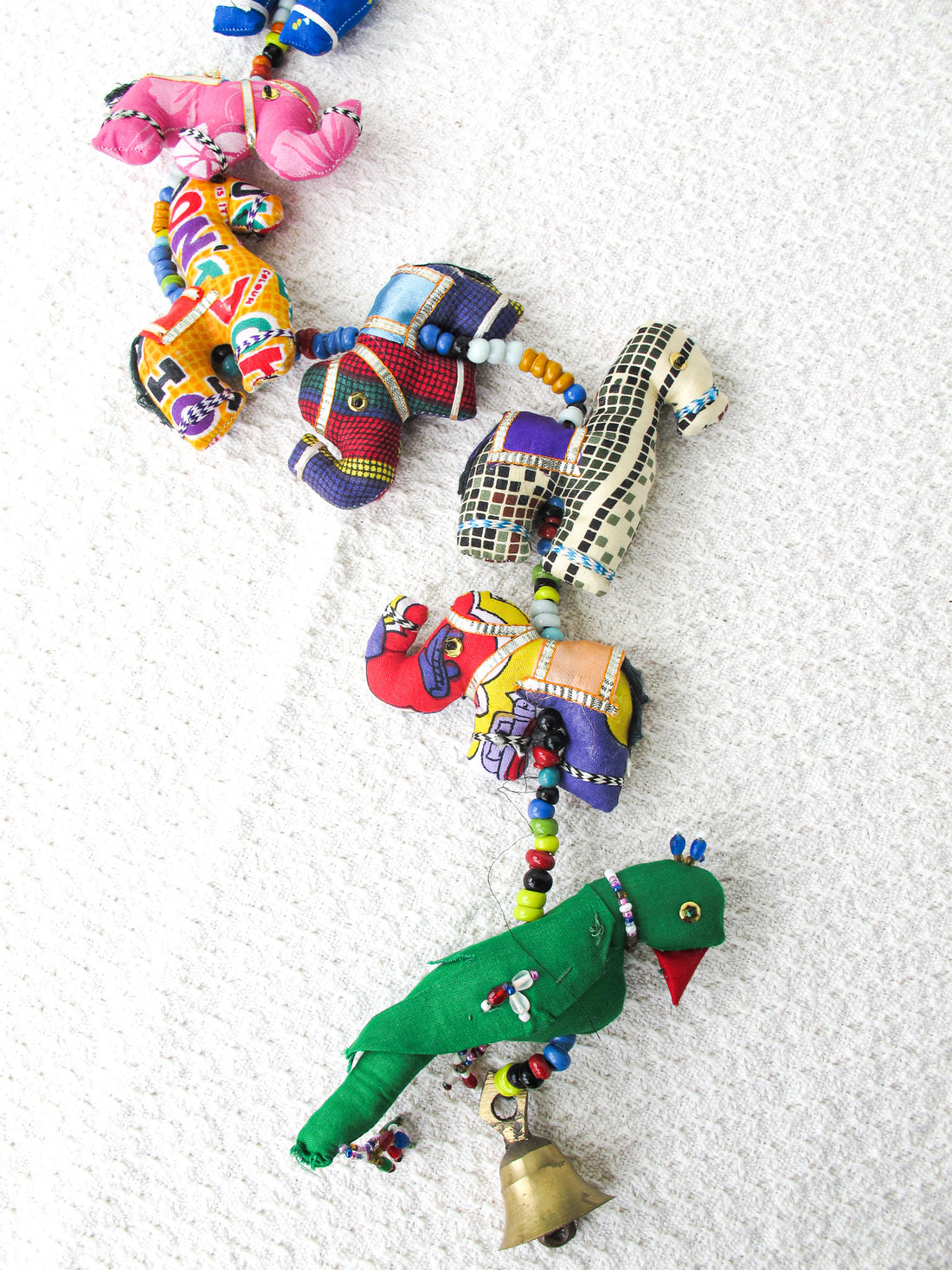 Indian Beaded Hanging Animal Mobile with Bell