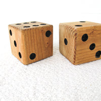 Pair of Large Wooden Vintage Dice