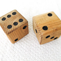 Pair of Large Wooden Vintage Dice