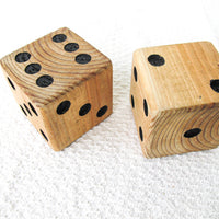 Pair of Large Wooden Vintage Dice