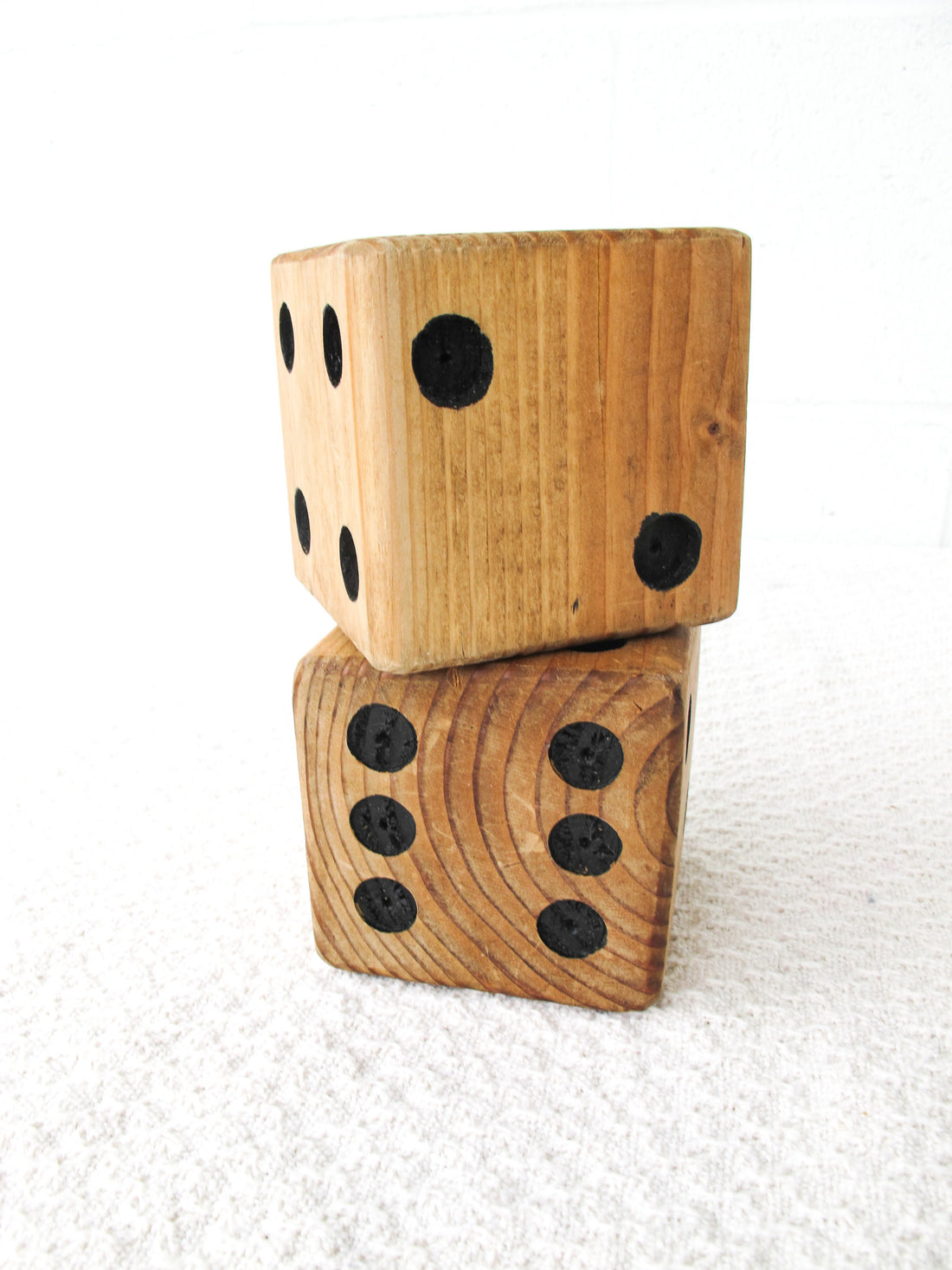 Pair of Large Wooden Vintage Dice