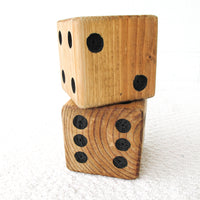 Pair of Large Wooden Vintage Dice