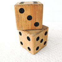 Pair of Large Wooden Vintage Dice