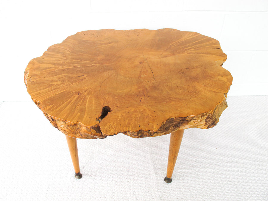 Midcentury Wood Slab Coffee Table