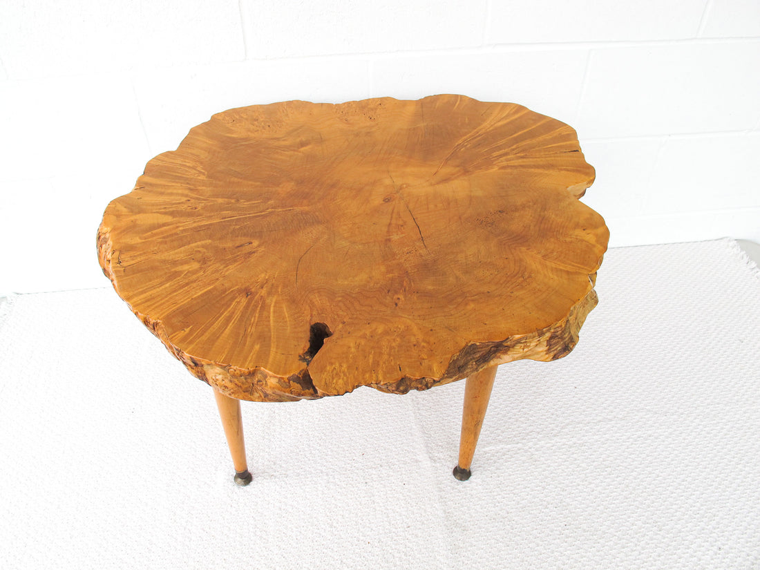 Midcentury Wood Slab Coffee Table