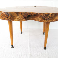 Midcentury Wood Slab Coffee Table