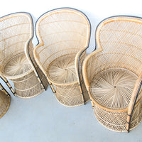 Vintage Bohemian Peacock Woven Barrel Chairs (Sold Separately)