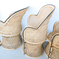 Vintage Bohemian Peacock Woven Barrel Chairs (Sold Separately)