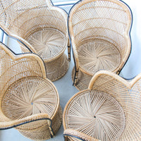 Vintage Bohemian Peacock Woven Barrel Chairs (Sold Separately)