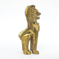 Thai Brass Lion Statue Sculpture