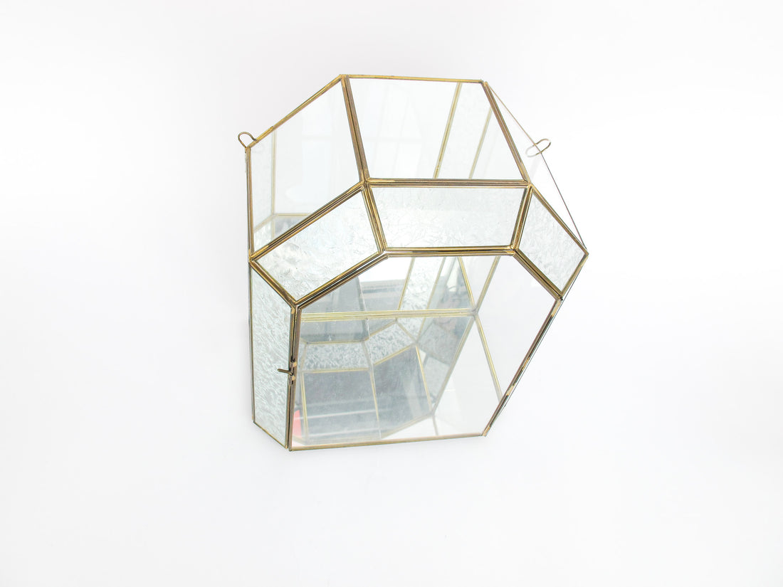 Glass and Brass Mirrored Hanging Display Boxes (Each Sold Separately)