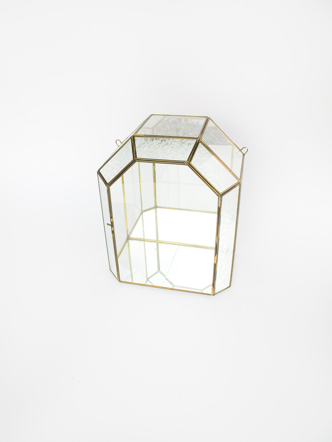 Glass and Brass Mirrored Hanging Display Boxes (Each Sold Separately)