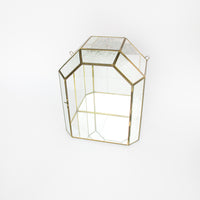 Glass and Brass Mirrored Hanging Display Boxes (Each Sold Separately)