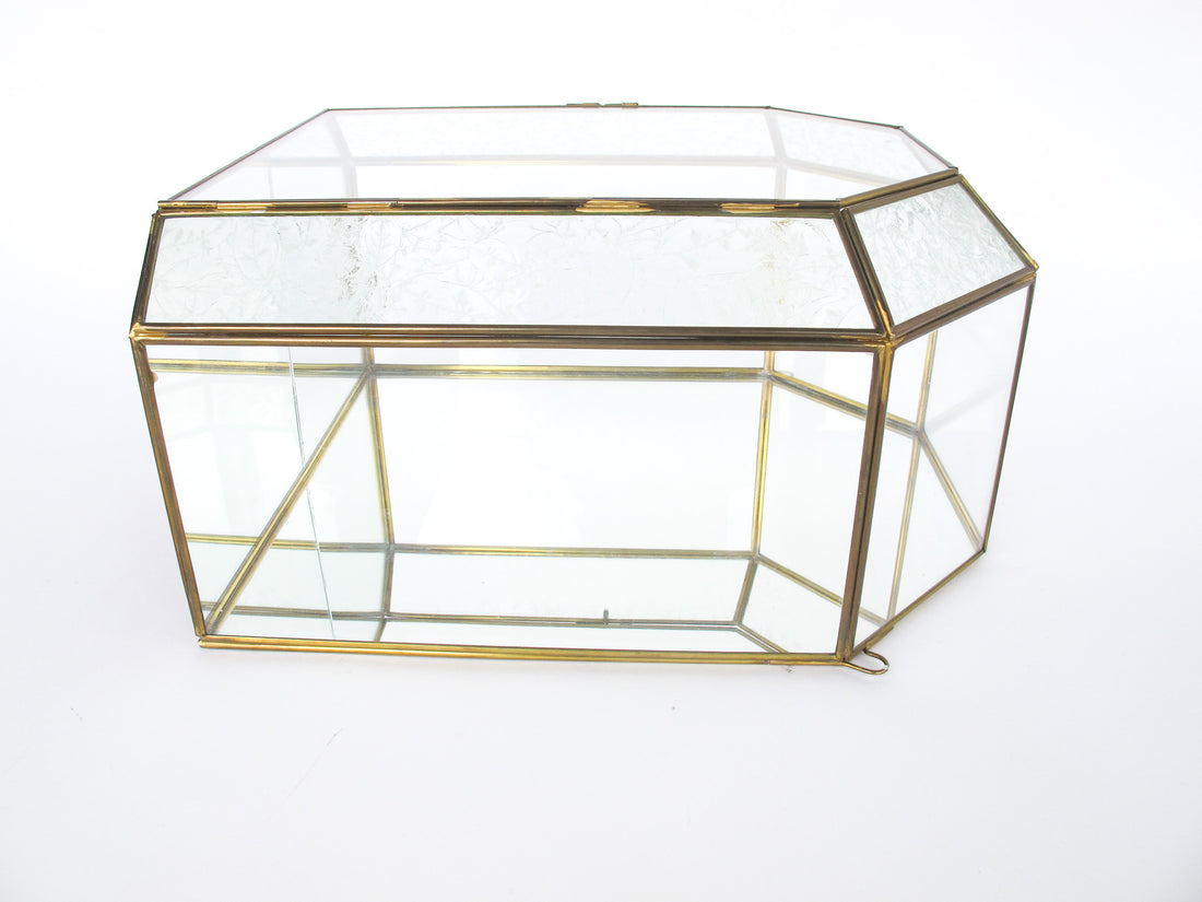 Glass and Brass Mirrored Hanging Display Boxes (Each Sold Separately)